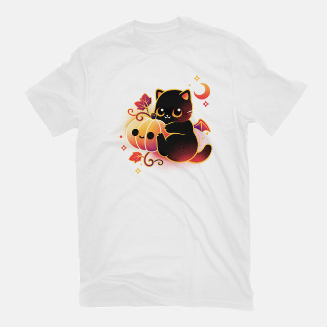 Demon Cat Halloween-Unisex-Basic-Tee-NemiMakeit