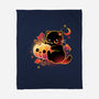 Demon Cat Halloween-None-Fleece-Blanket-NemiMakeit