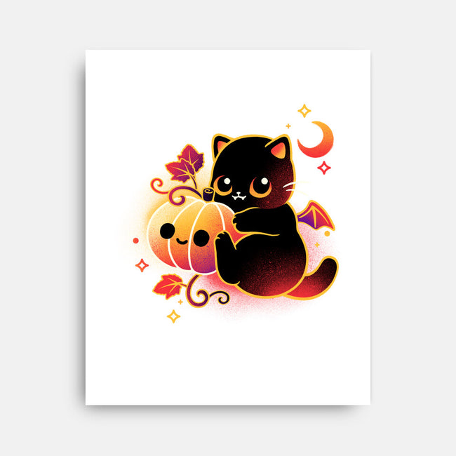 Demon Cat Halloween-None-Stretched-Canvas-NemiMakeit