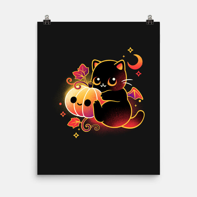 Demon Cat Halloween-None-Matte-Poster-NemiMakeit