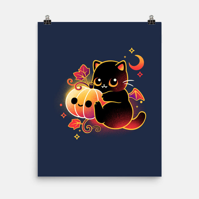 Demon Cat Halloween-None-Matte-Poster-NemiMakeit