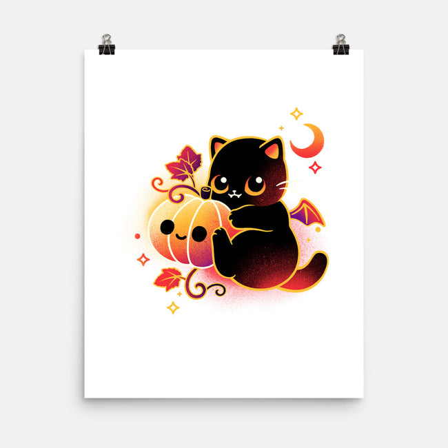 Demon Cat Halloween-None-Matte-Poster-NemiMakeit