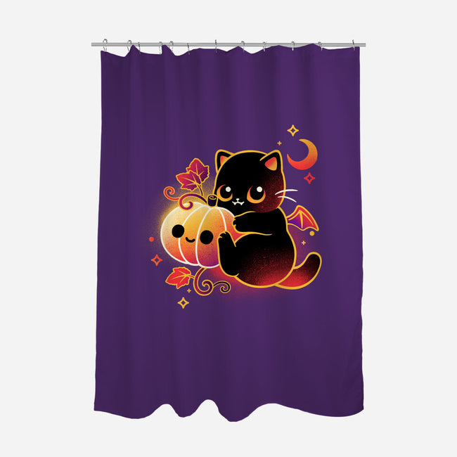 Demon Cat Halloween-None-Polyester-Shower Curtain-NemiMakeit