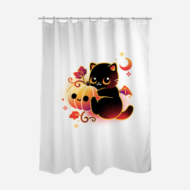 Demon Cat Halloween-None-Polyester-Shower Curtain-NemiMakeit