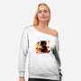 Demon Cat Halloween-Womens-Off Shoulder-Sweatshirt-NemiMakeit