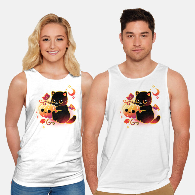 Demon Cat Halloween-Unisex-Basic-Tank-NemiMakeit