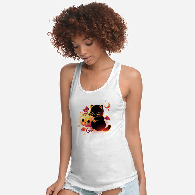 Demon Cat Halloween-Womens-Racerback-Tank-NemiMakeit