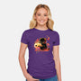 Demon Cat Halloween-Womens-Fitted-Tee-NemiMakeit