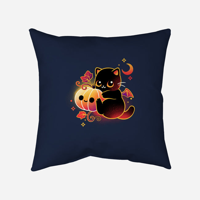 Demon Cat Halloween-None-Removable Cover-Throw Pillow-NemiMakeit