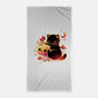 Demon Cat Halloween-None-Beach-Towel-NemiMakeit