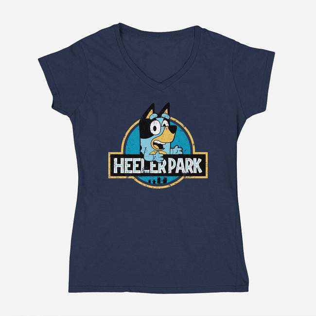 Heeler Park-Womens-V-Neck-Tee-retrodivision