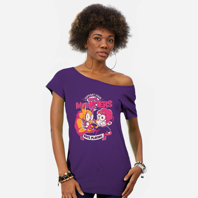 Support Your Local Werewolf-Womens-Off Shoulder-Tee-estudiofitas