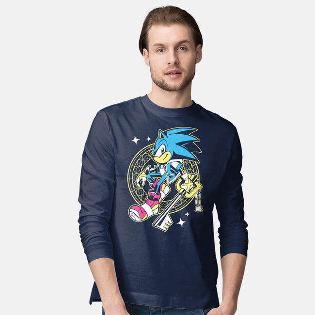 Blue Heart-Mens-Long Sleeved-Tee-GoblinTengu