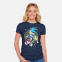 Blue Heart-Womens-Fitted-Tee-GoblinTengu