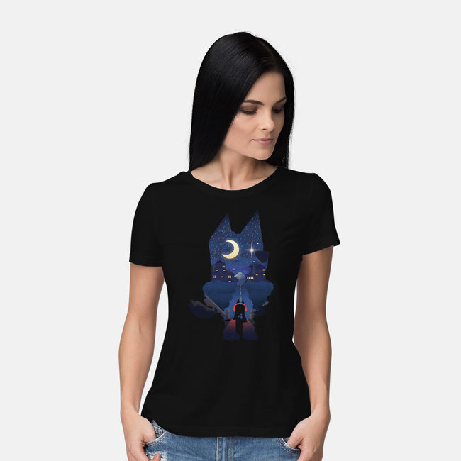 Bluey Night-Womens-Basic-Tee-dandingeroz