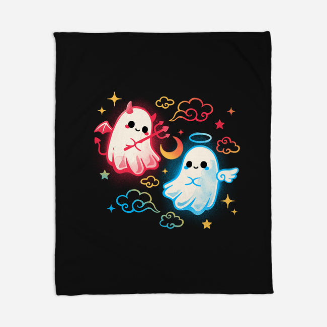 Angel Devil Ghosts-None-Fleece-Blanket-NemiMakeit