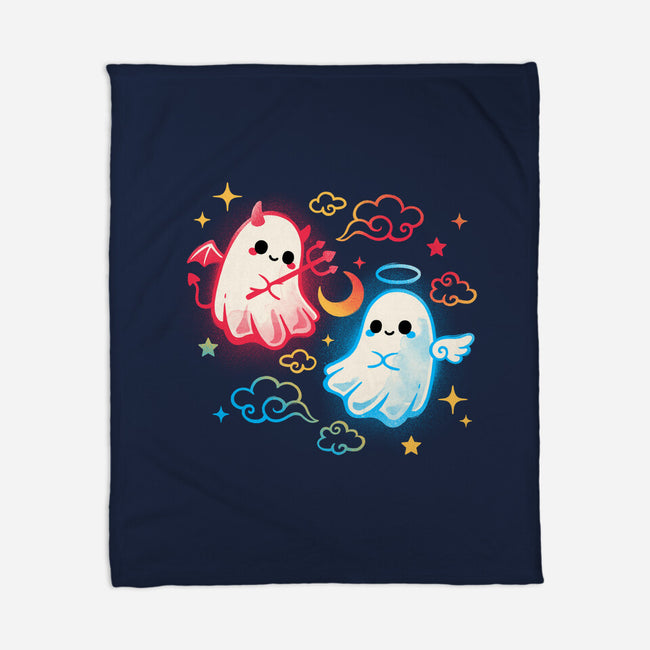 Angel Devil Ghosts-None-Fleece-Blanket-NemiMakeit