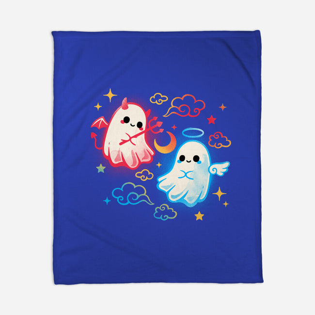 Angel Devil Ghosts-None-Fleece-Blanket-NemiMakeit