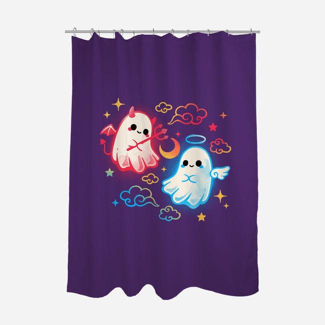 Angel Devil Ghosts-None-Polyester-Shower Curtain-NemiMakeit