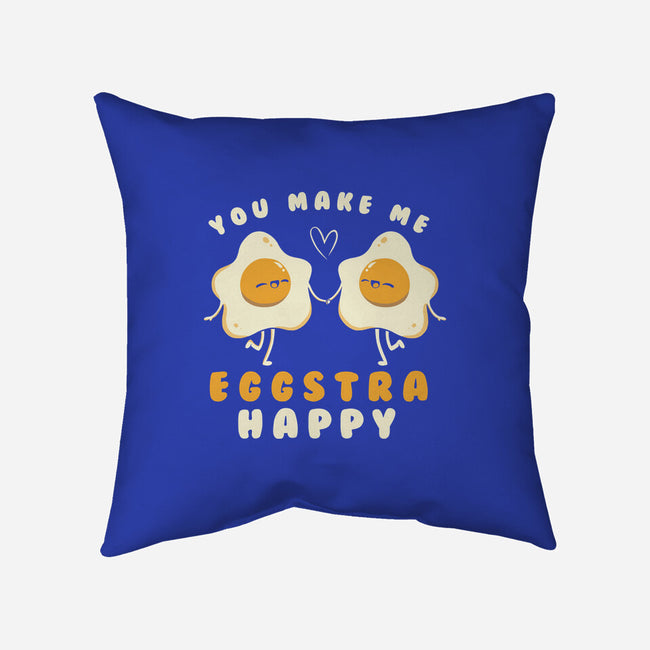 You Make Me Eggstra Happy-None-Removable Cover-Throw Pillow-tobefonseca