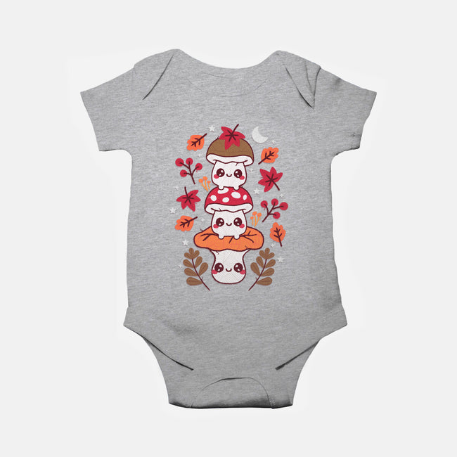 Mushrooms Embroidery Patch-Baby-Basic-Onesie-NemiMakeit