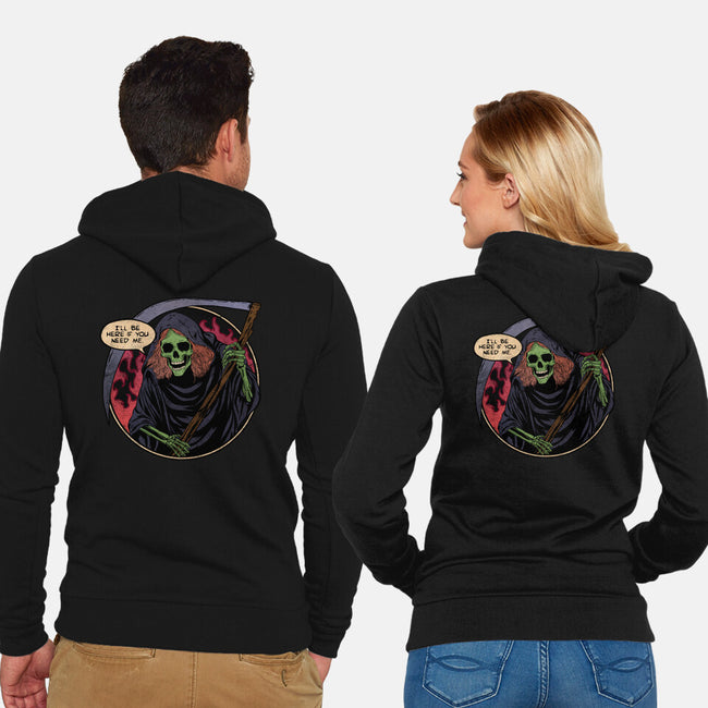 Deathly Friend-Unisex-Zip-Up-Sweatshirt-fanfreak1