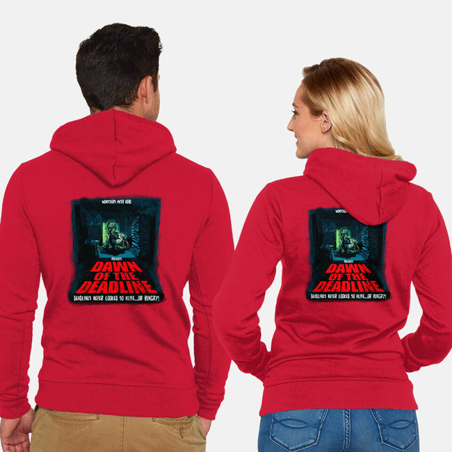 Dawn Of The Deadline-Unisex-Zip-Up-Sweatshirt-Monsters with ADHD