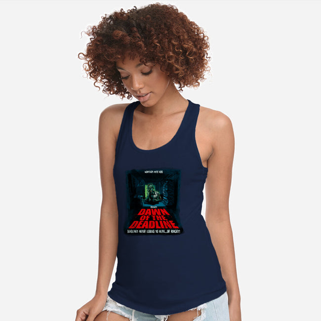 Dawn Of The Deadline-Womens-Racerback-Tank-Monsters with ADHD