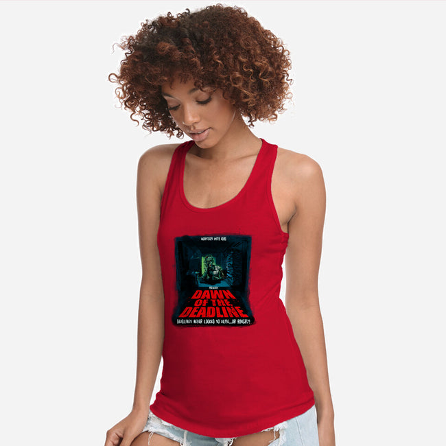 Dawn Of The Deadline-Womens-Racerback-Tank-Monsters with ADHD