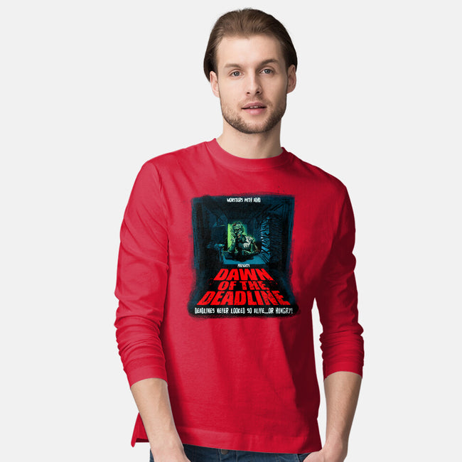 Dawn Of The Deadline-Mens-Long Sleeved-Tee-Monsters with ADHD