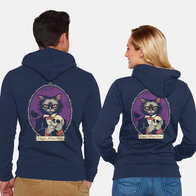 Edgar Allan Paw-Unisex-Zip-Up-Sweatshirt-vp021