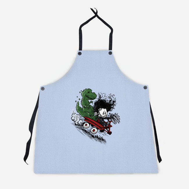 Edward And Dino-Unisex-Kitchen-Apron-zascanauta