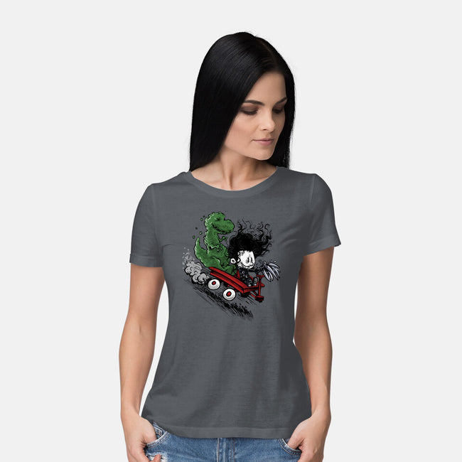 Edward And Dino-Womens-Basic-Tee-zascanauta