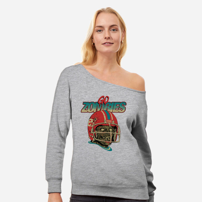 Go Zombies-Womens-Off Shoulder-Sweatshirt-Hafaell