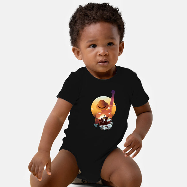 Praise The Sun King Pirate-Baby-Basic-Onesie-dandingeroz