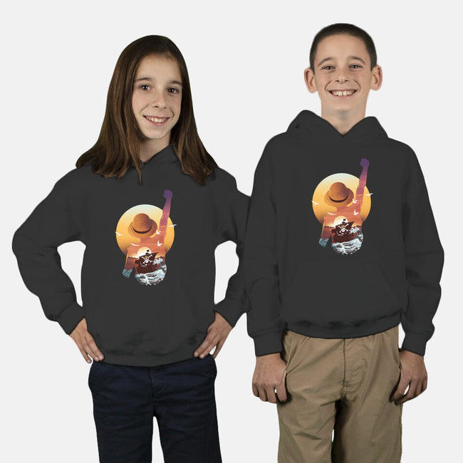 Praise The Sun King Pirate-Youth-Pullover-Sweatshirt-dandingeroz