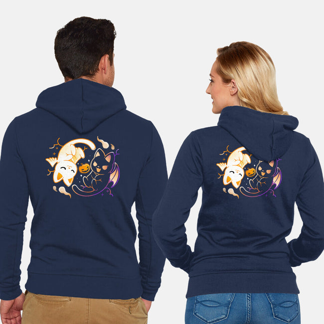 Spooky Kittens-Unisex-Zip-Up-Sweatshirt-Vallina84