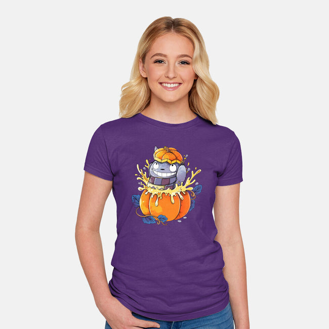 Neighbor Pumpkin-Womens-Fitted-Tee-Vallina84