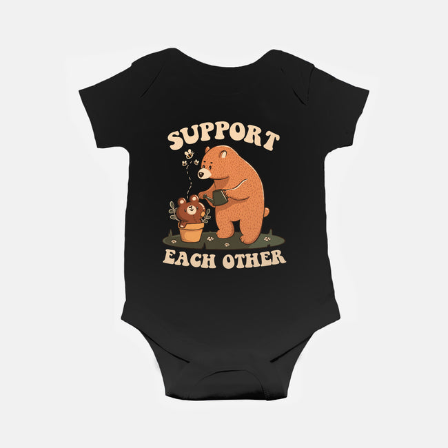 Support Each Other Lovely Bears-Baby-Basic-Onesie-tobefonseca