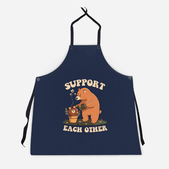 Support Each Other Lovely Bears-Unisex-Kitchen-Apron-tobefonseca