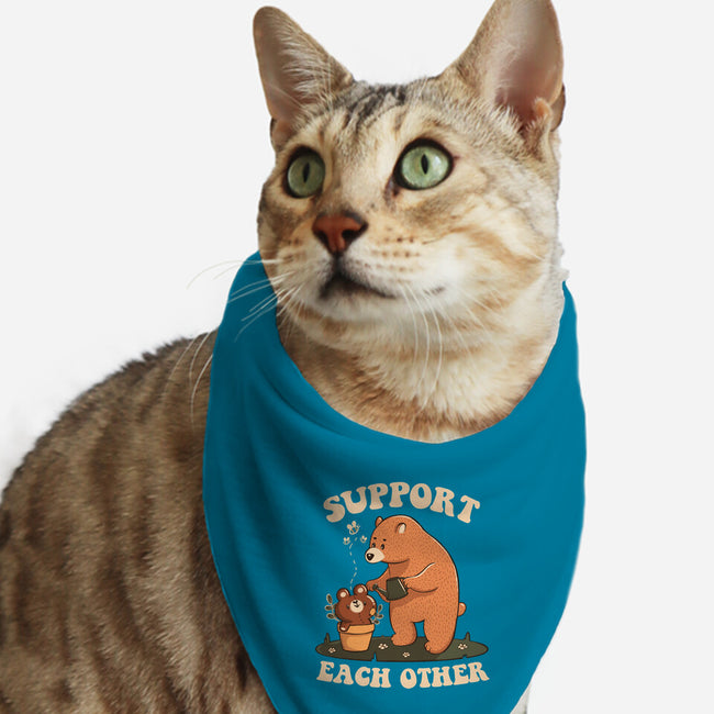 Support Each Other Lovely Bears-Cat-Bandana-Pet Collar-tobefonseca