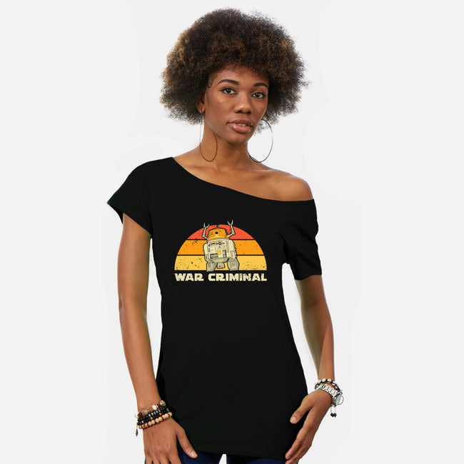 Vintage Criminal Droid-Womens-Off Shoulder-Tee-retrodivision