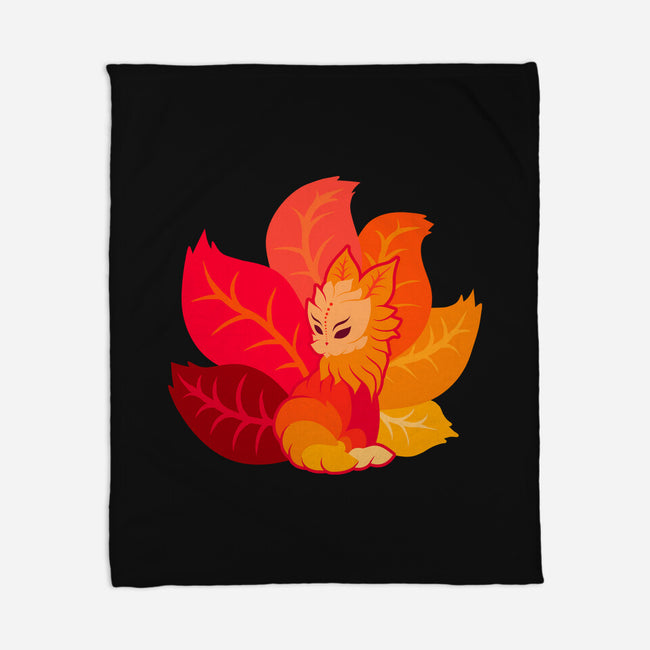 Leafy Kitsune-None-Fleece-Blanket-erion_designs