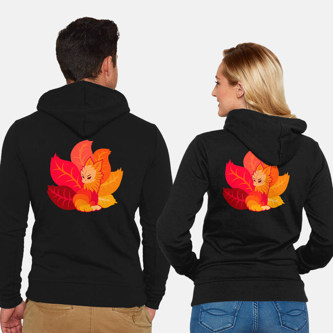 Leafy Kitsune-Unisex-Zip-Up-Sweatshirt-erion_designs