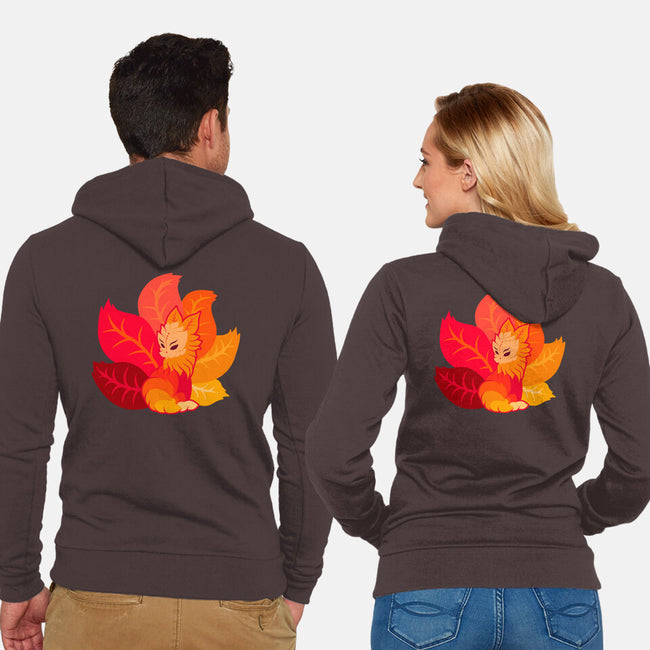 Leafy Kitsune-Unisex-Zip-Up-Sweatshirt-erion_designs