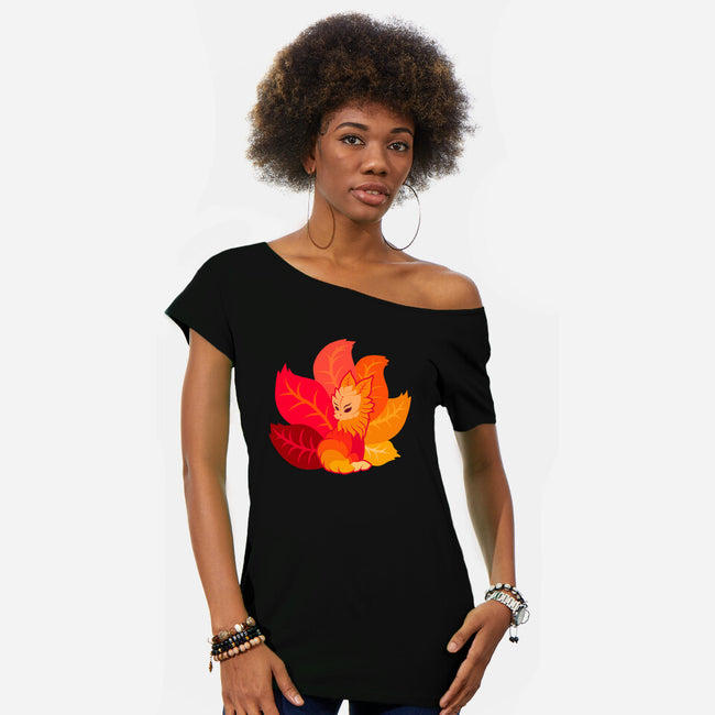 Leafy Kitsune-Womens-Off Shoulder-Tee-erion_designs