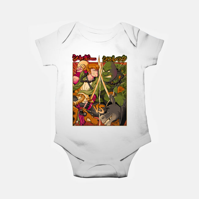 Samurai Sukubi VS Shurekku-Baby-Basic-Onesie-Bruno Mota