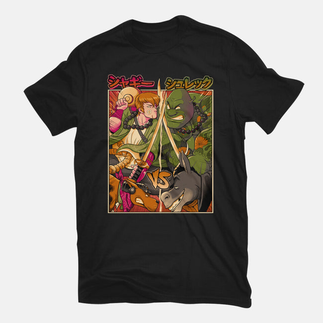 Samurai Sukubi VS Shurekku-Womens-Basic-Tee-Bruno Mota