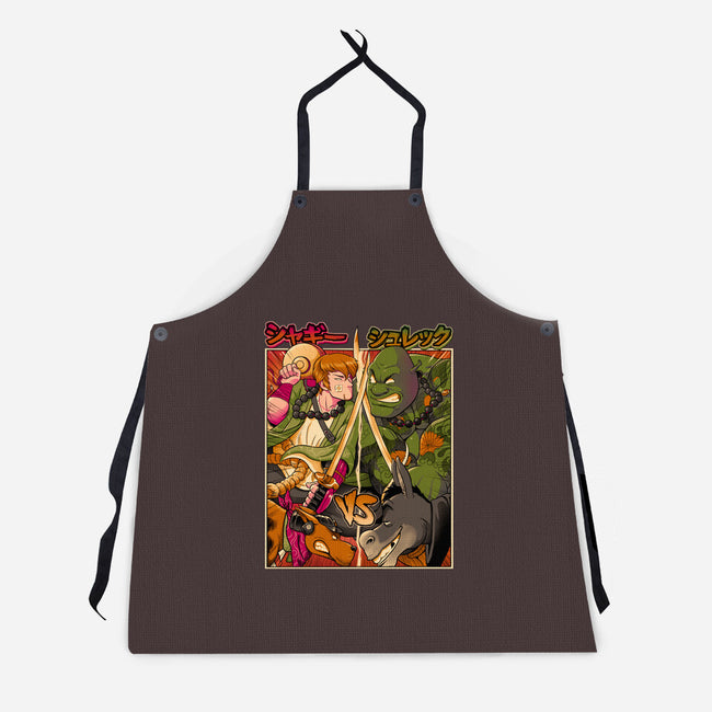 Samurai Sukubi VS Shurekku-Unisex-Kitchen-Apron-Bruno Mota