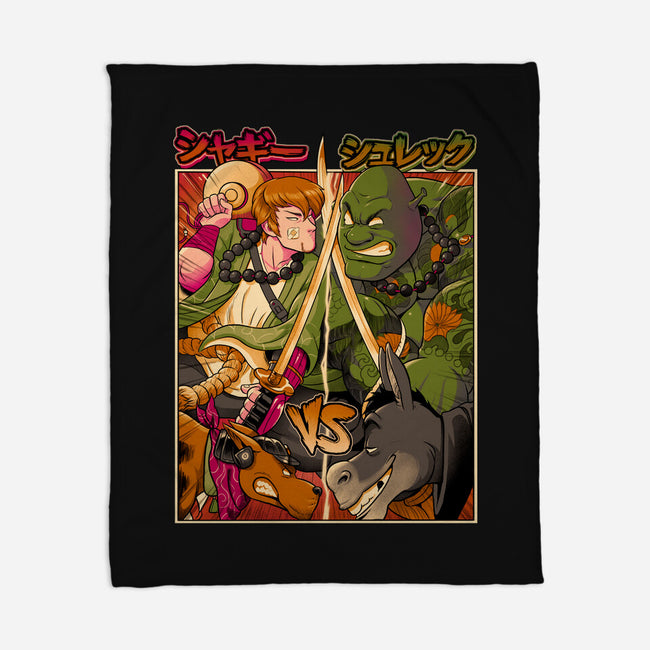 Samurai Sukubi VS Shurekku-None-Fleece-Blanket-Bruno Mota